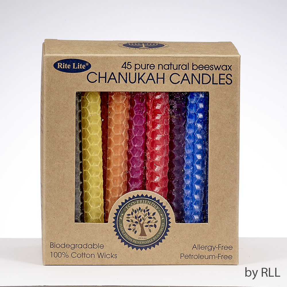 Chanukah Candles - Multi Color Honeycomb Beeswax
