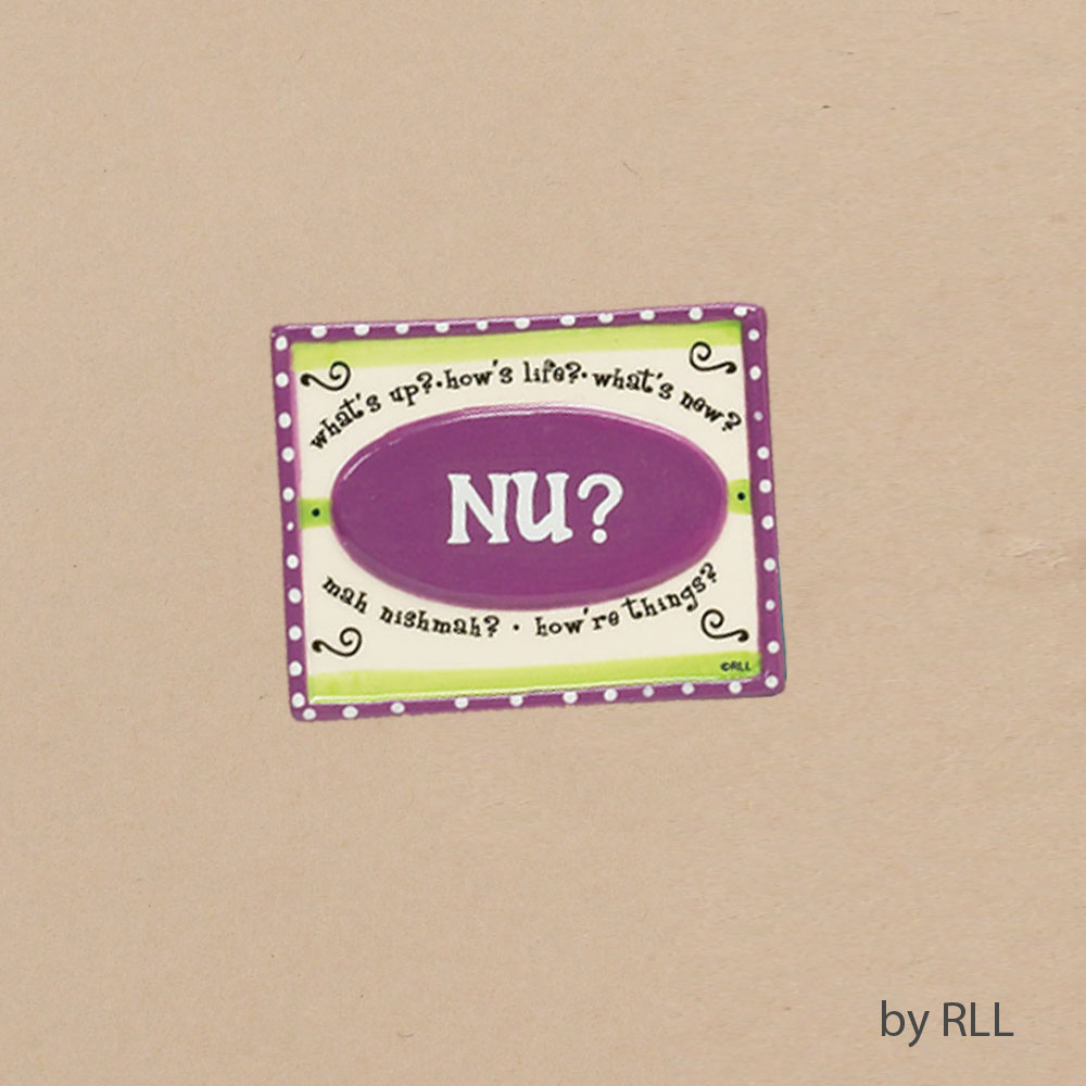"Nu?" Handpainted Ceramic Magnet