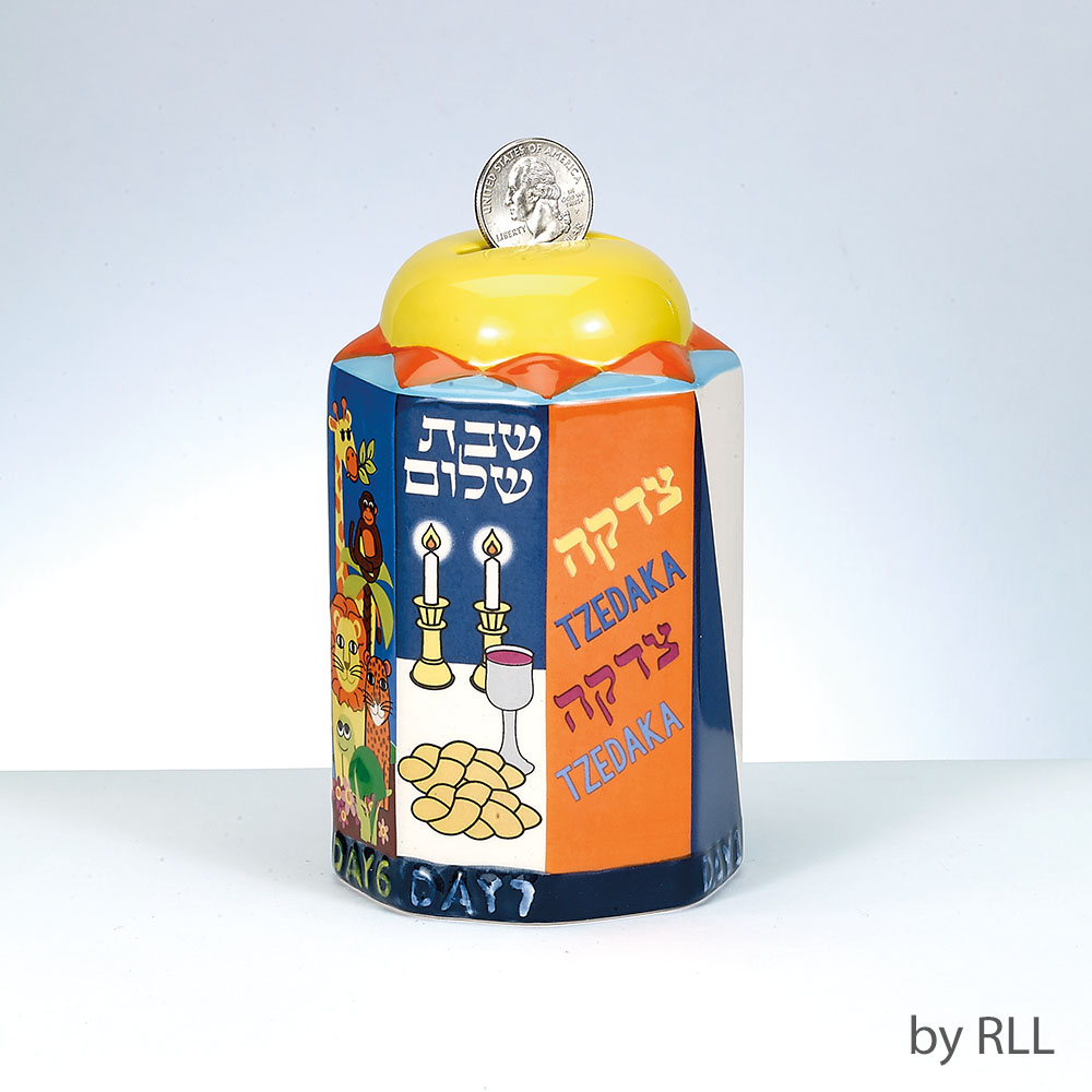 7 Days Of Creations  Ceramic Tzedakah Box 