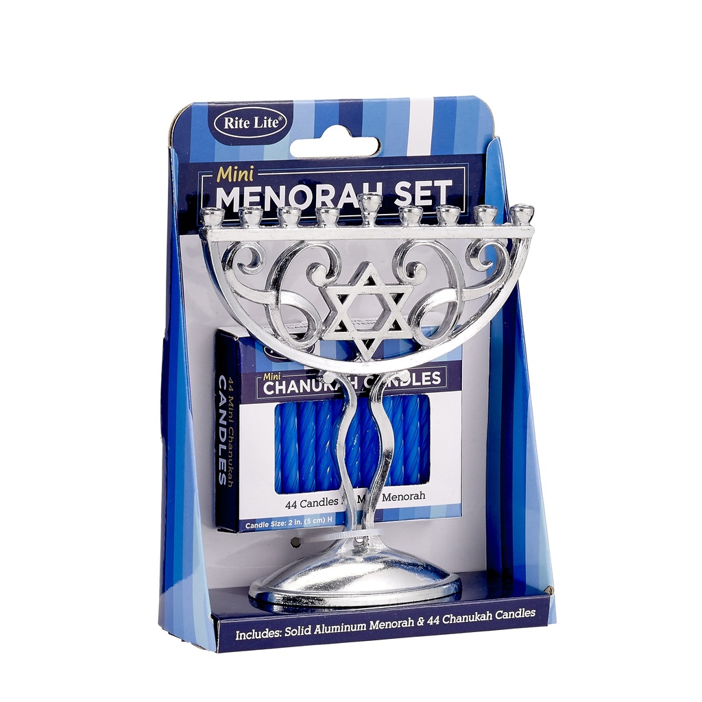 Mini Menorah Set w/ Menorah and Candles