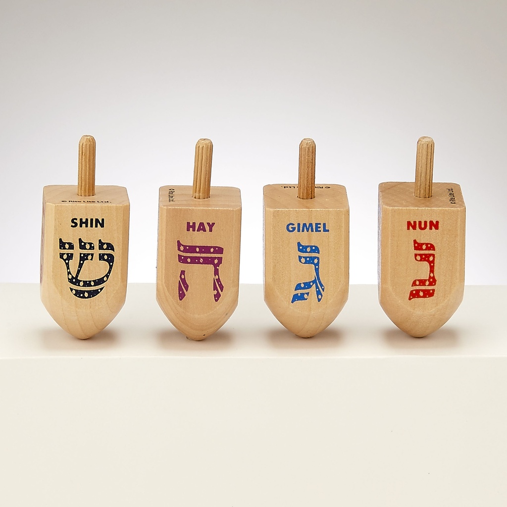 Large Natural Wood Dreidels