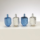 Metallic Blue & Silver Plastic Dreidels