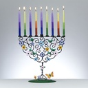 Flowering Tree of Life  Hand-Crafted Metal Menorah