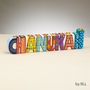 "CHANUKAH" Hand-Painted Ceramic Menorah