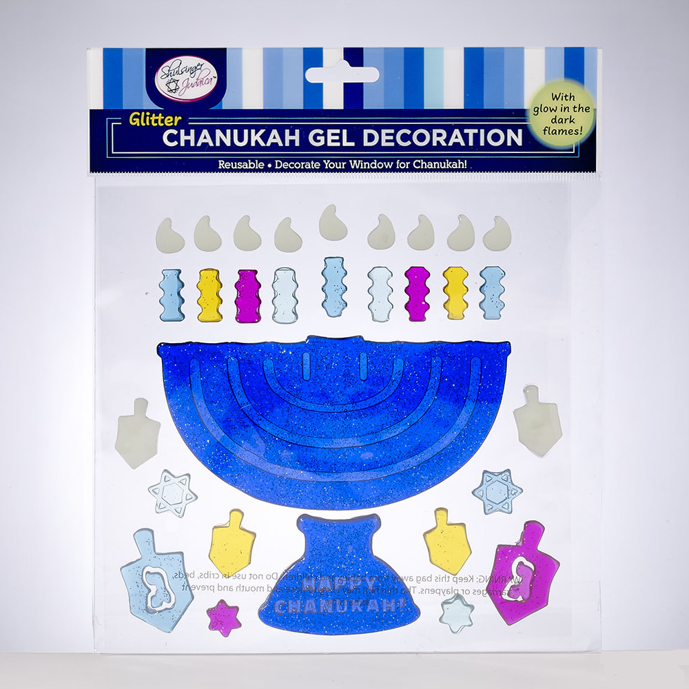 Chanukah Glitter Window Gel Decoration 