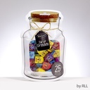"Jar" Of Dreidels, 25 Decorated Wood Multi  Dreidels