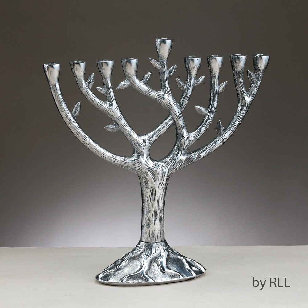 Textured  Aluminum "Tree of Life"™ Menorah
