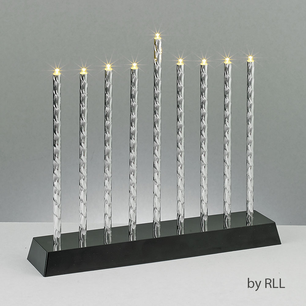 Diamond Cut LED Menorah w/ Aluminum Tubes