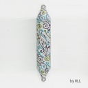 Multi Swirls Enameled Mezuzah with Rhinestones 5"
