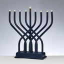  LED Navy Metal Electric Menorah w/ 4 Lighting Options  