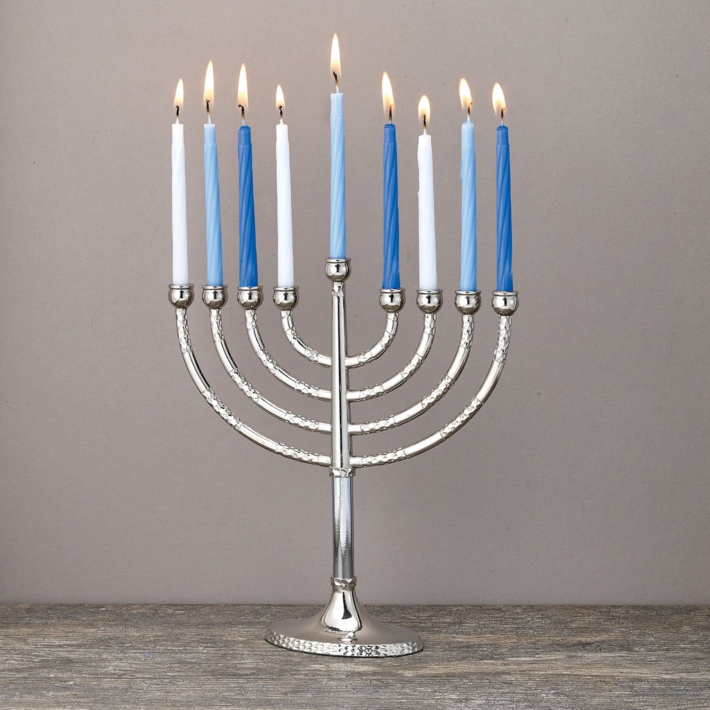 Classic Elegance Menorah with Hammered Accents