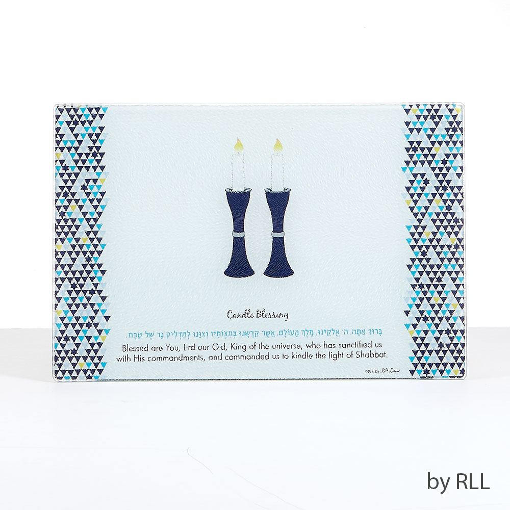 Tempered Glass Shabbat Candles Drip Tray 