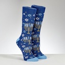 Metallic Menorahs Cozy Adult  Slipper Socks