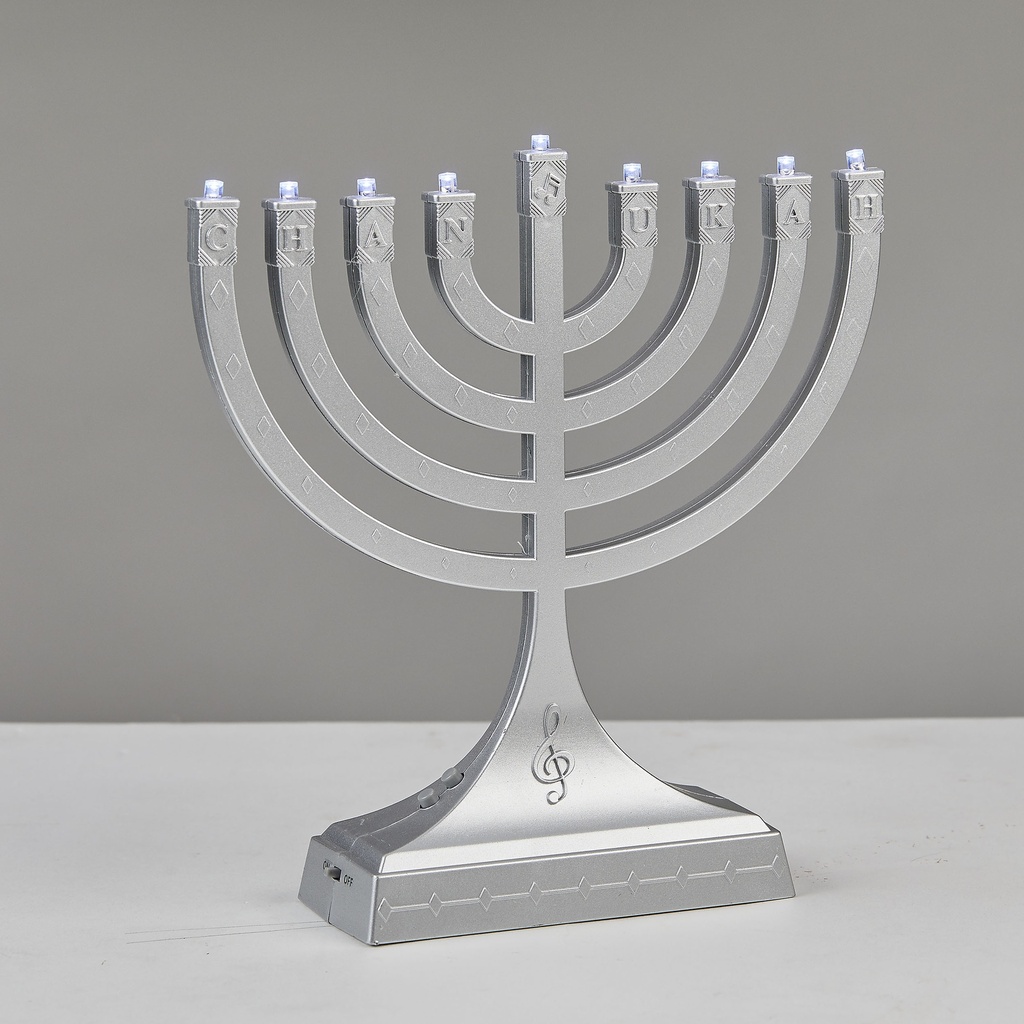 Silvertone “Dancing Lights” Musical Menorah 
