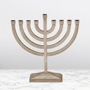 Aluminum Hammered Menorah - Pewter Finish