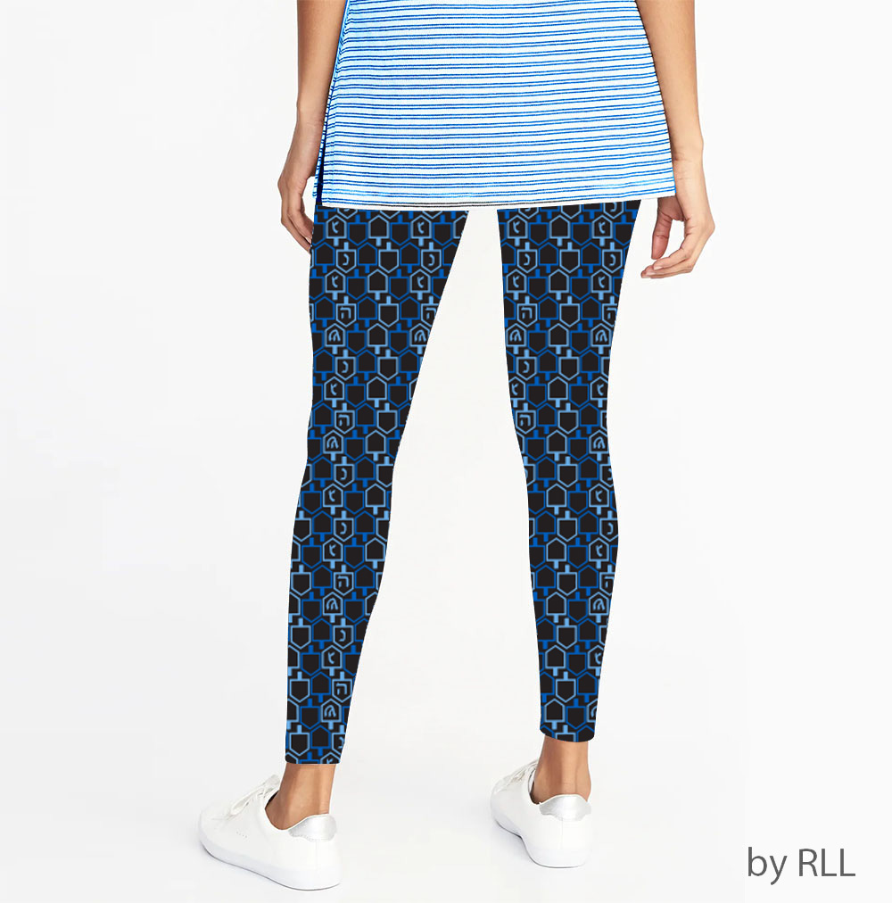 Dreidel Design Adult Chanukah Leggings 