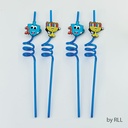 Set of 4 Chanukah Fun Straws with Dreidels and Menorahs 
