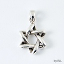 3/4" H Sterling Silver Star of David Pendant 