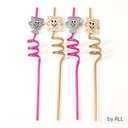 Set of 4 Passover Fun Straws with Matzah and Kiddush Cup Shapes