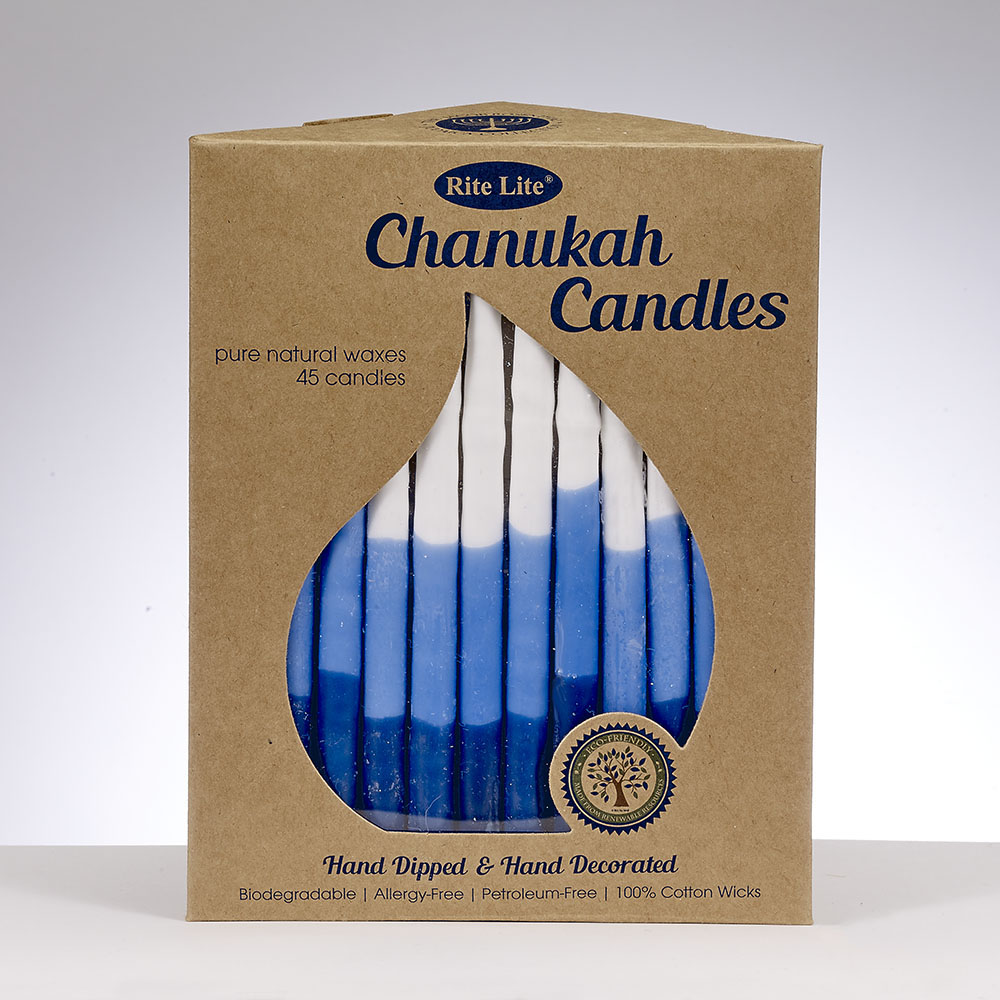 Premium Pure Veg Wax Chanukah Candles Tricolor Blue&Whi