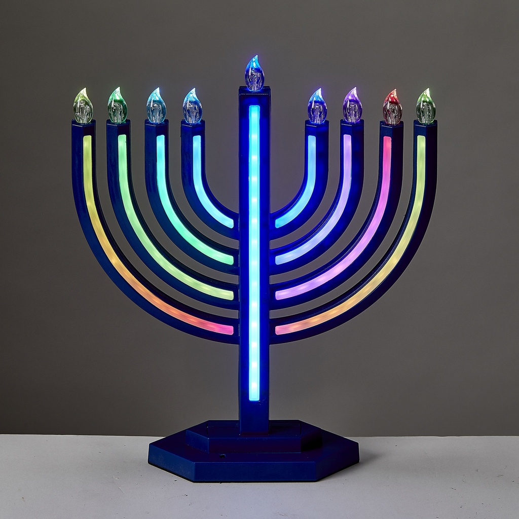 ColorWave LED Menorah With Multi-function Color Changing Lights