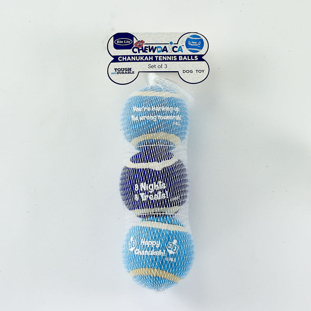 "Chewdaica"™ Set of 3 Chanukah Dog Tennis Balls