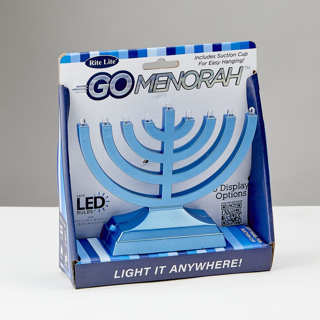 "Go Menorah"™ - Light It Anywhere - Metallic Blue