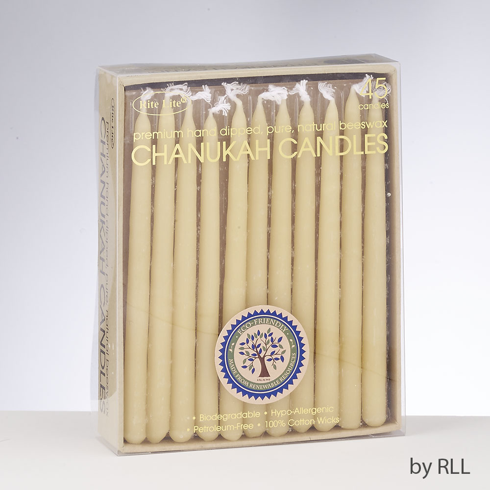 Natural Hand-Dipped Chanukah Beeswax Candles 