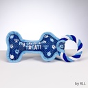 "Chewdaica"™ Chanukah Bone Squeaky Dog Toy 