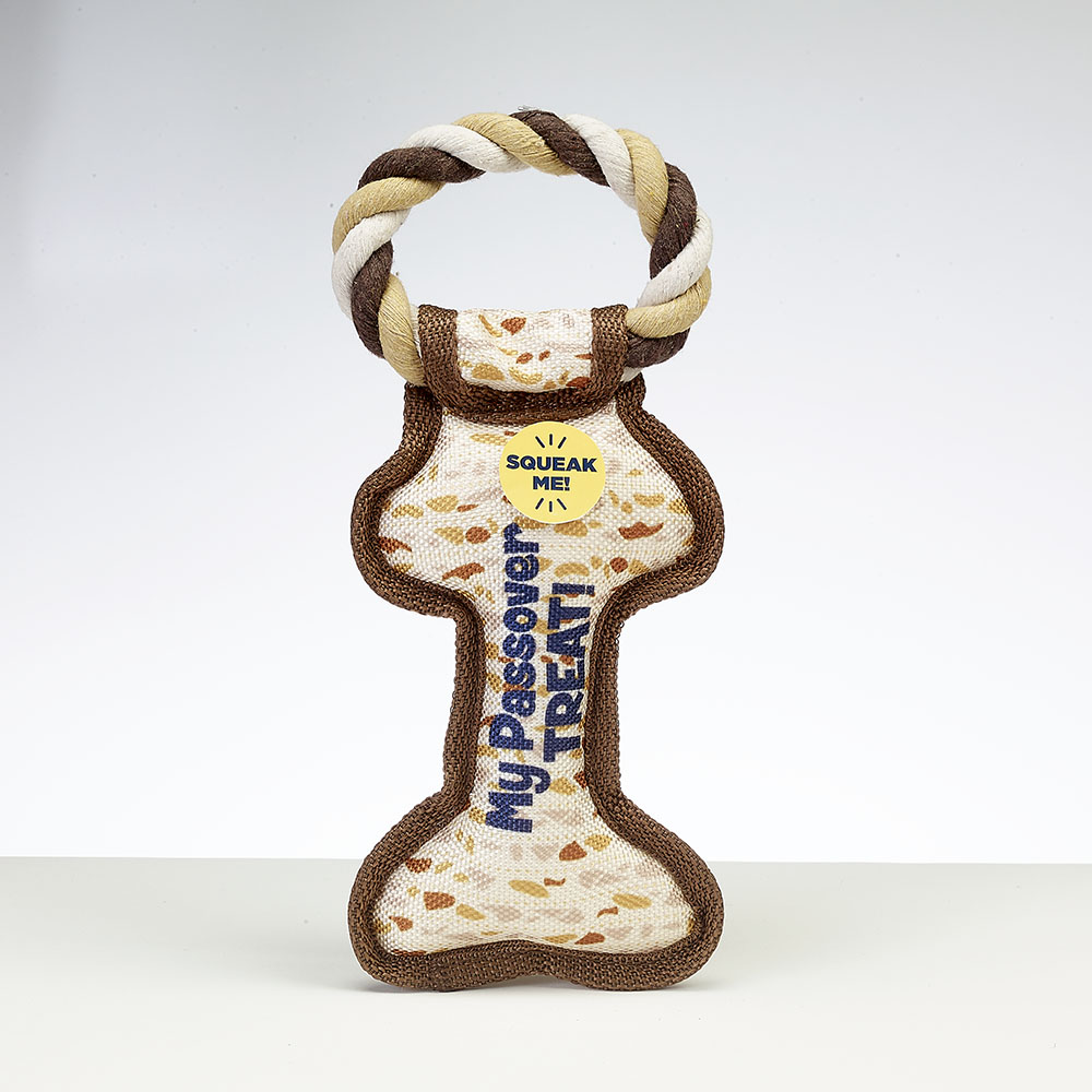 "Chewdaica"™ Passover Bone Squeaky Dog Toy 