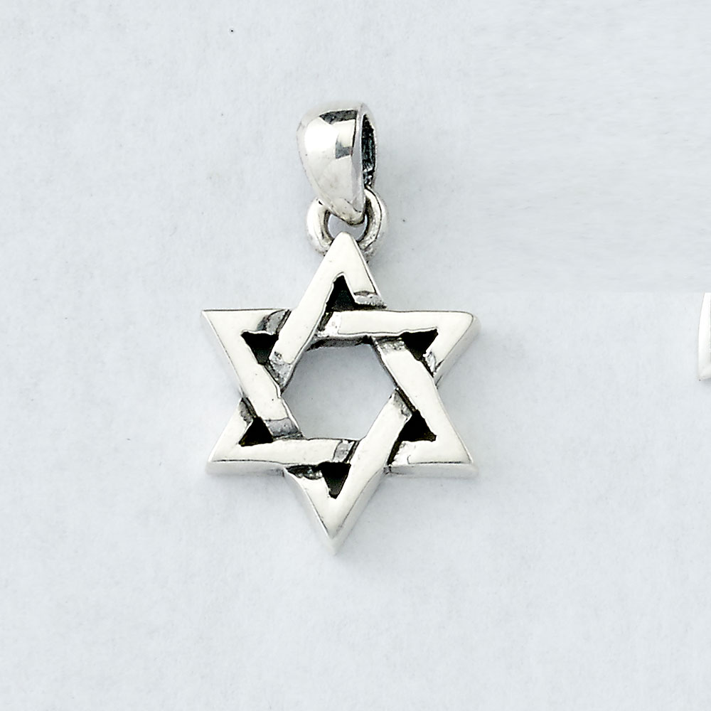 0.75" H Sterling Silver Symmetrical Star Pendant