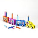 My Play Wood Train Menorah w/ Removable Wood Candles