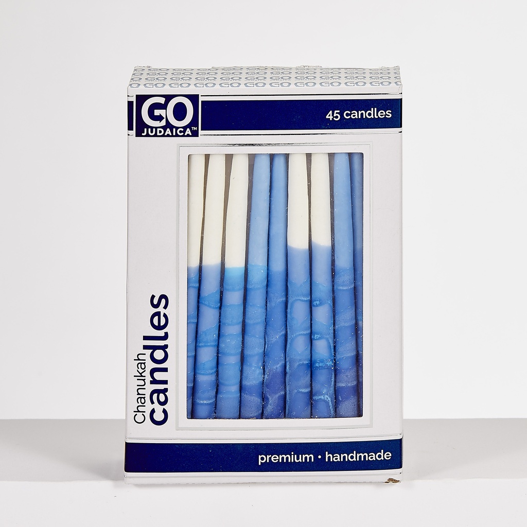 Premium Chanukah Candles, Hand Crafted, Blue & White