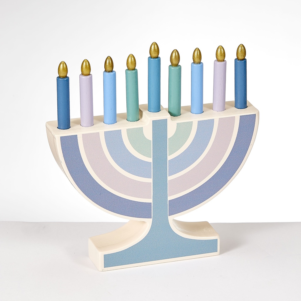 My Mini Wood Menorah & 9 Wood Candles,Simplicity Colors