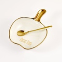 Apple Shaped Ceramic Honey Dish With Spoon
