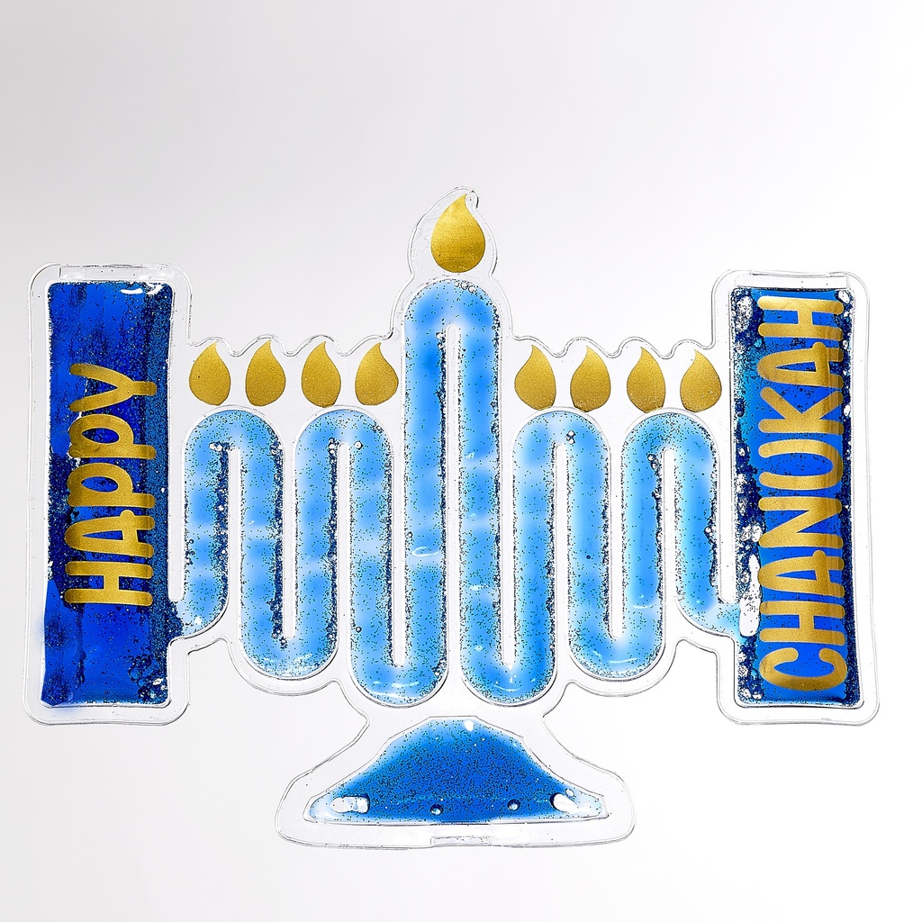 Flowy Fun Menorah™ Toy, Filled With Blue Glitter