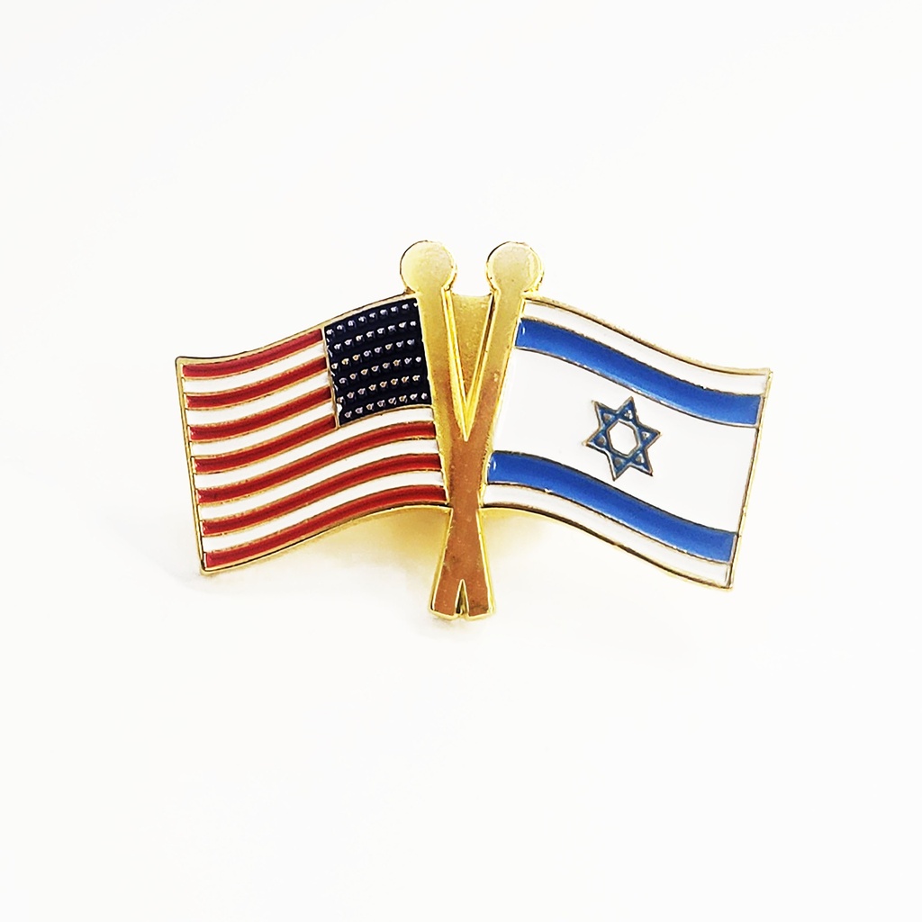 Israel & USA Flag Die-Cast Metal and Enamel Pin