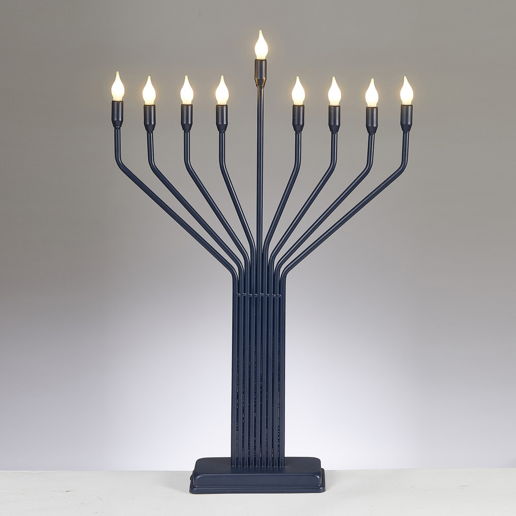LED Knesset Style Large Display Navy  Menorah