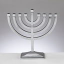 Traditional Hammered Menorah - Polished Aluminum 