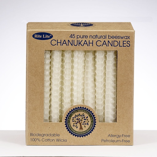 [C-22-N] Chanukah Candles - Natural Color Honeycomb Beeswax