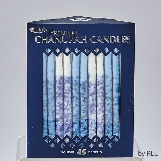 [C-32-BWN2] Premium Chanukah Candles - Blue/White Hand Decorated