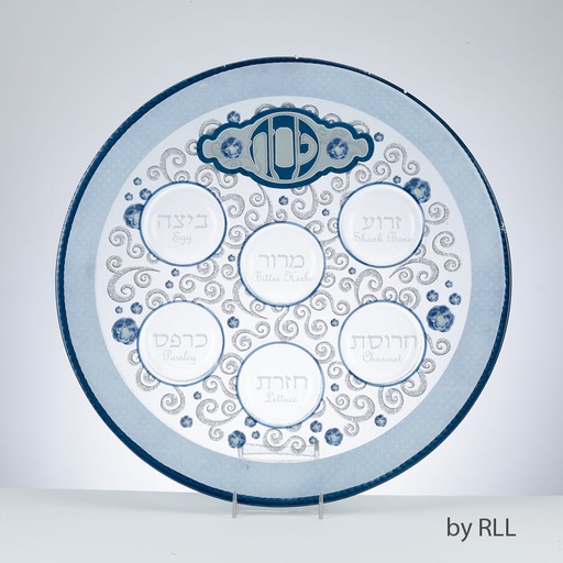 [PPGL-31] Round Glass "Elegant" Seder Plate