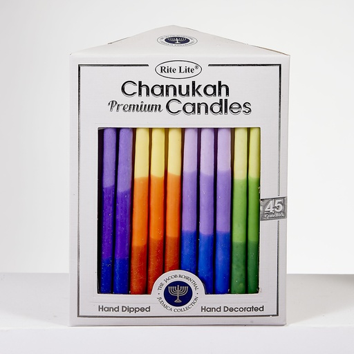 [C-29-MN2] Premium Chanukah Candles - Multi Tri-Color 