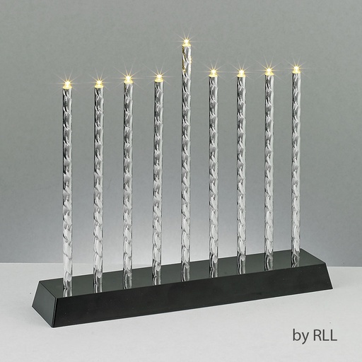 [EMJ-4] Diamond Cut LED Menorah w/ Aluminum Tubes