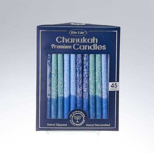 [C-37-BWN2] Premium Chanukah Candles - Frosted "Shades of Blue" 