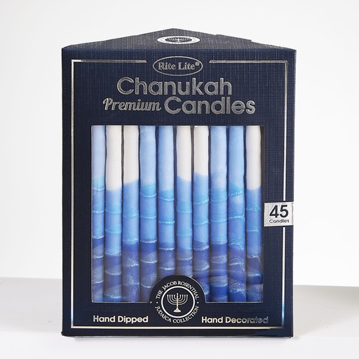 [C-31-BWN2] Premium Chanukah Candles, Hand Crafted, Blue & White