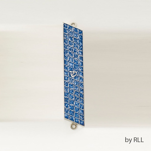 [MZE-12] Blue Glitter Enamel Mezuzah 5"