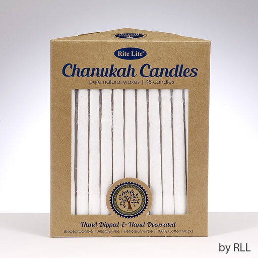 [C-23-IN2] Chanukah Candles - White Pure Natural Wax