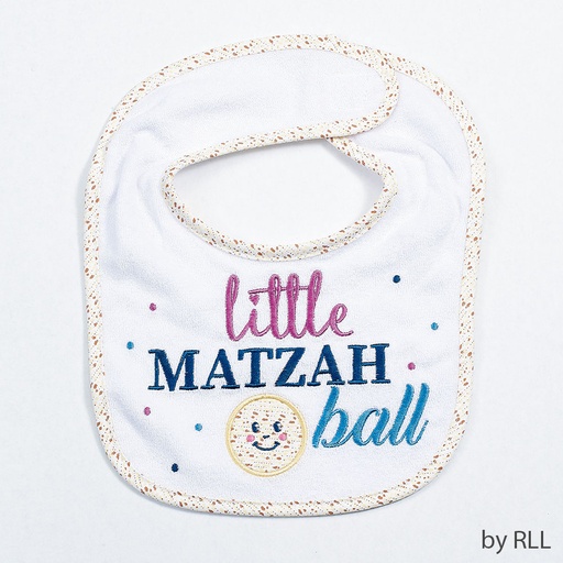 [TXP-B-4] "Little Matzah Ball" Embroidered Passover Bib