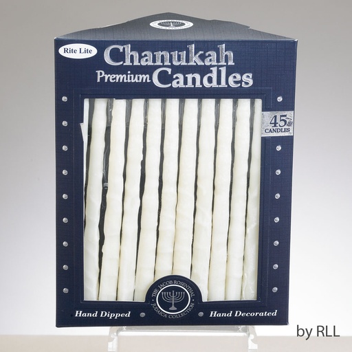 [C-10-WOWN2] Premium Chanukah Candles - Frosted White on White 